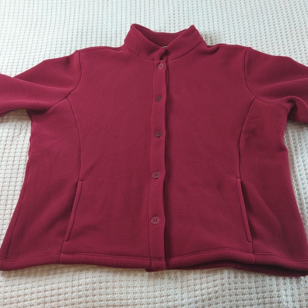 LL bean button front fleece Polartec jacket size XL